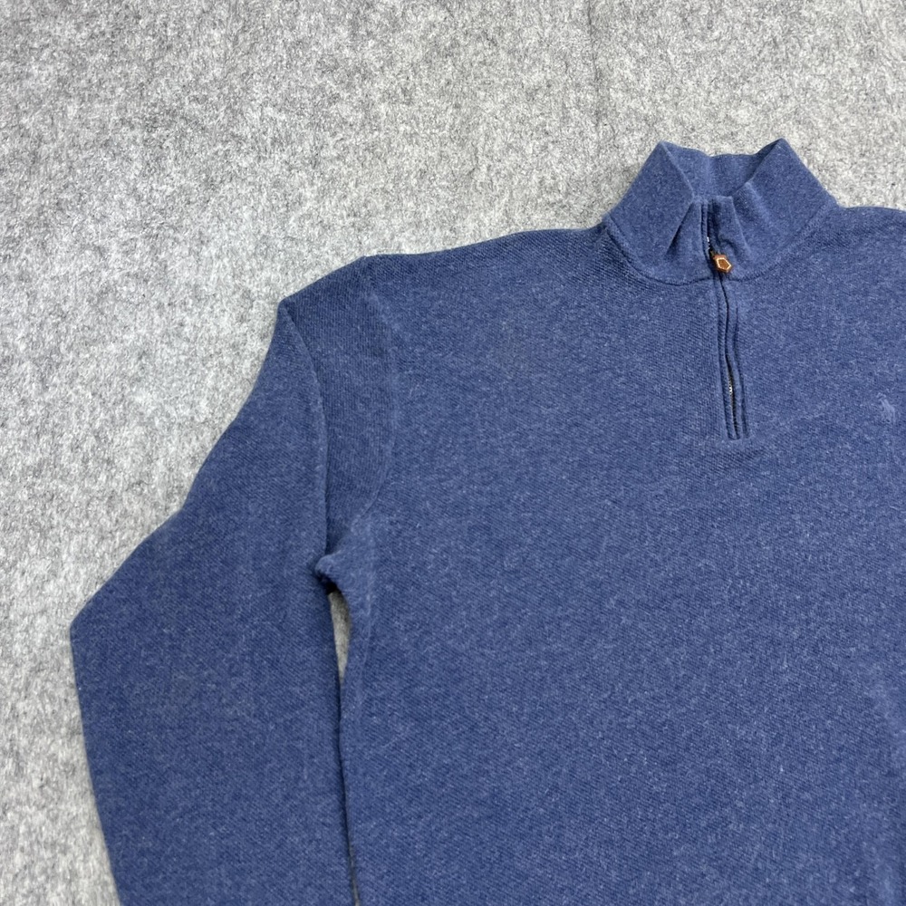 Polo Golf Ralph Lauren Sweater Mens XL Blue 1/4 Zip Mock Neck Alpaca Blend Peru - Picture 4 of 16